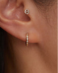 Scosha diamond huggie earrings- 10KY