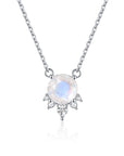 Ava Moonstone & Topaz Necklace: Silver