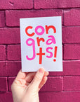 Pink Red Congrats Card