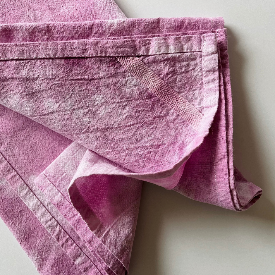 Naturally Dyed Cotton Tea Towel - Magenta - Eco Friendly