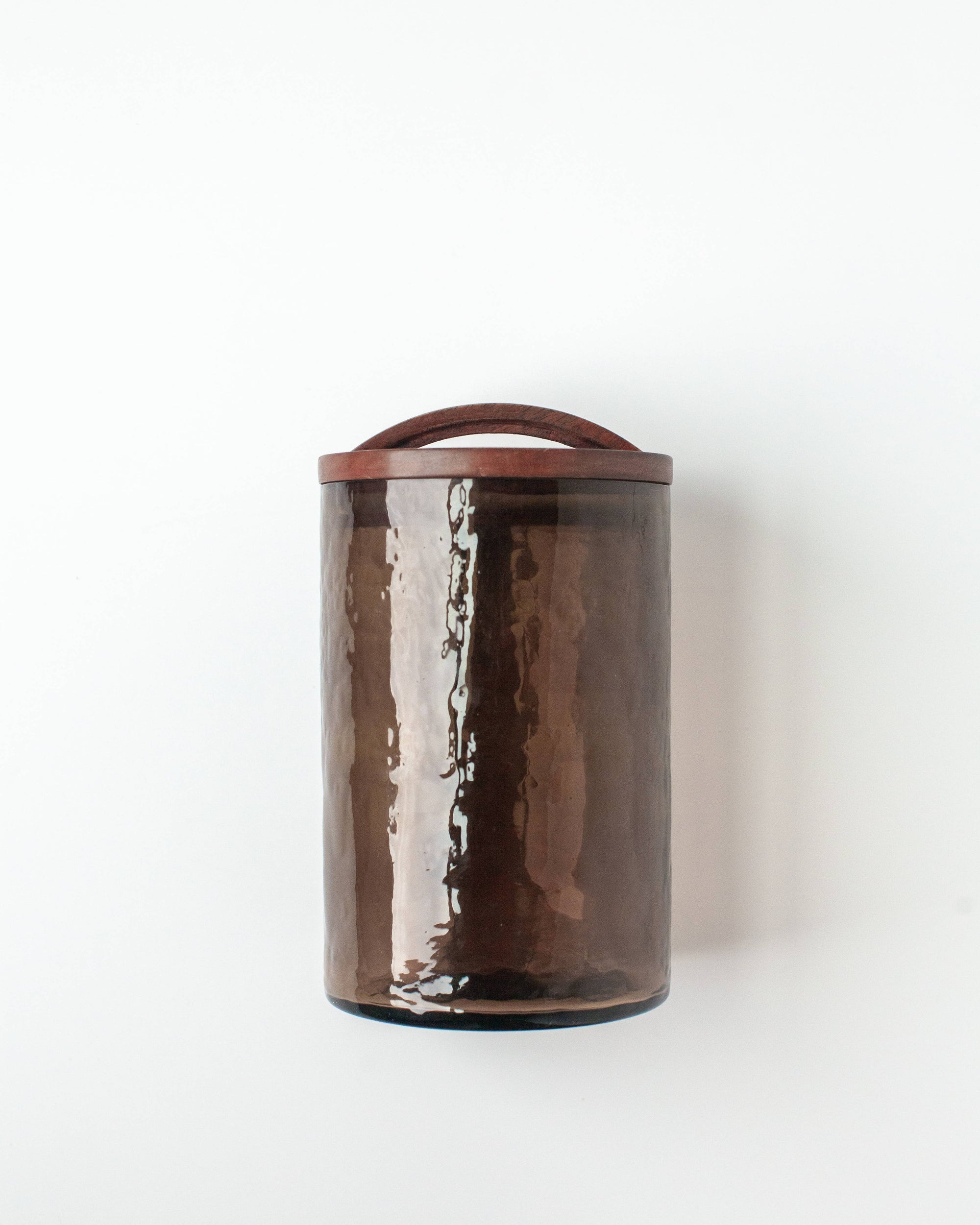 Handblown Hammered Glass Canisters: Medium, Smoke