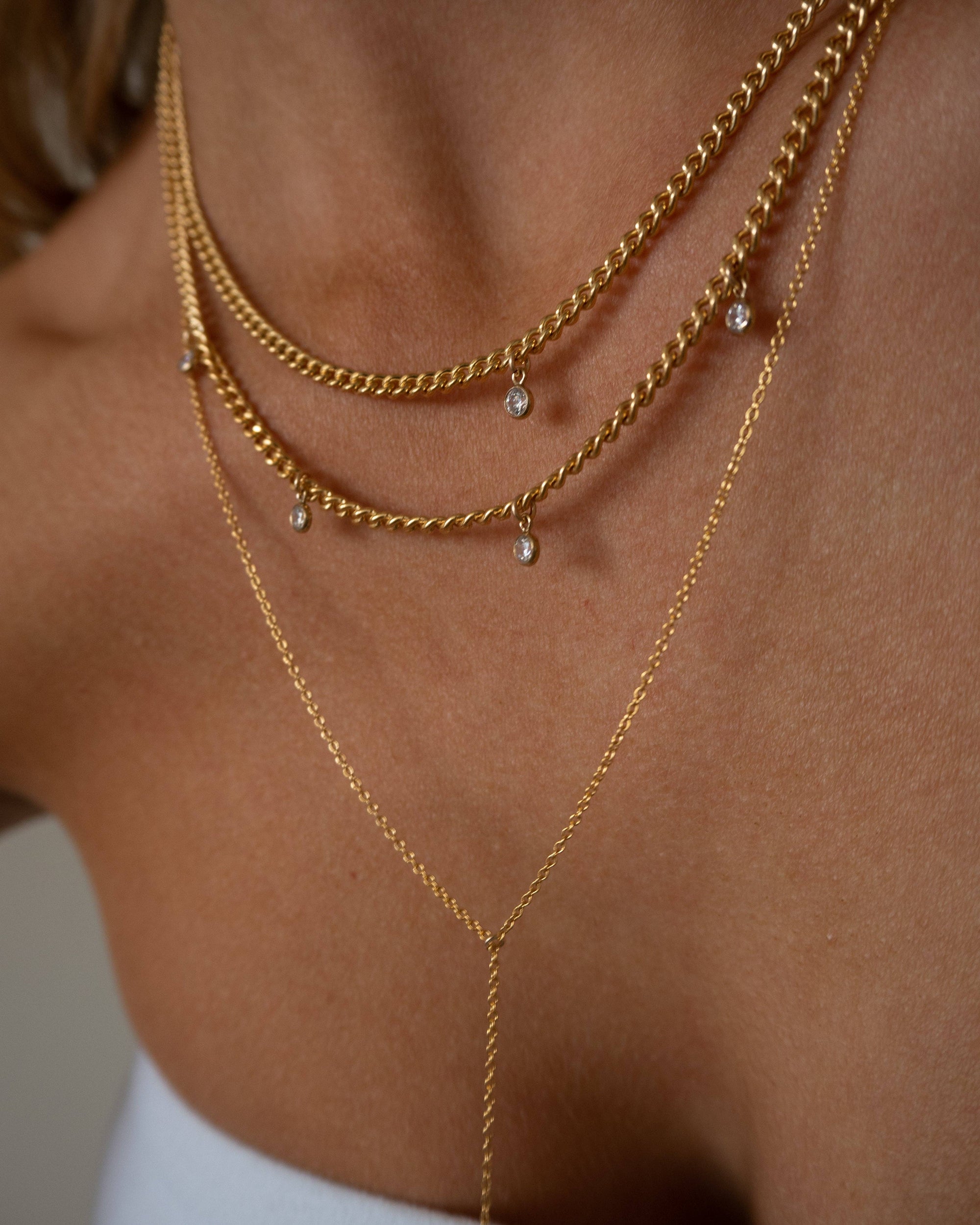 Miley Chain - dainty chain lariat necklace: 20"