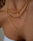 Miley Chain - dainty chain lariat necklace: 20"