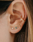 Luciana earrings - mini evil eye stud earrings: Gold