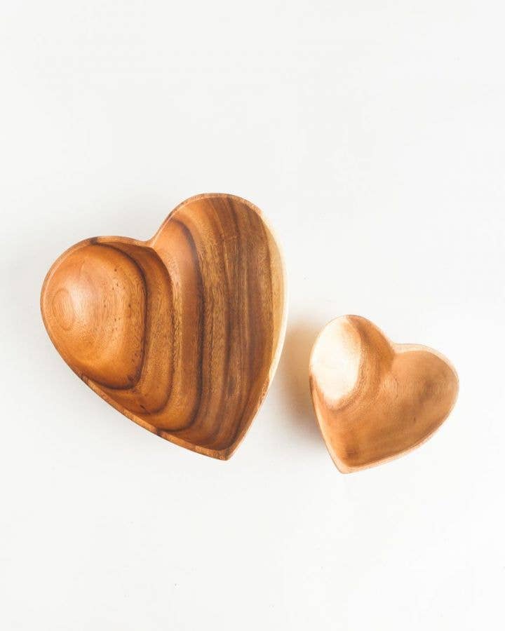 Acacia Wood 6" Heart Bowl