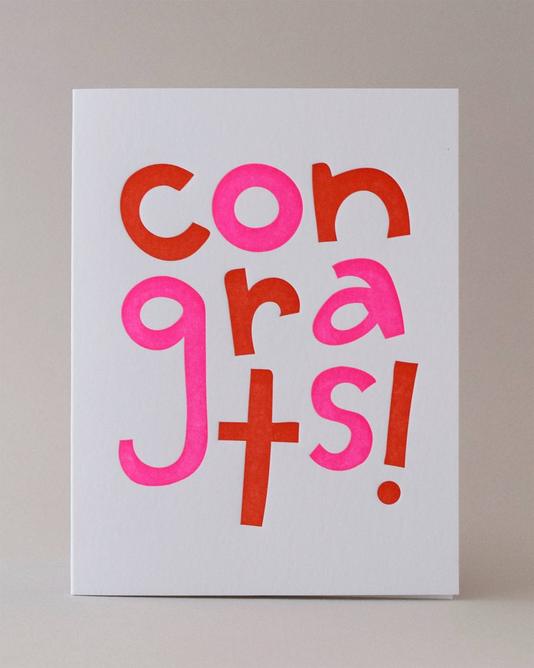 Pink Red Congrats Card