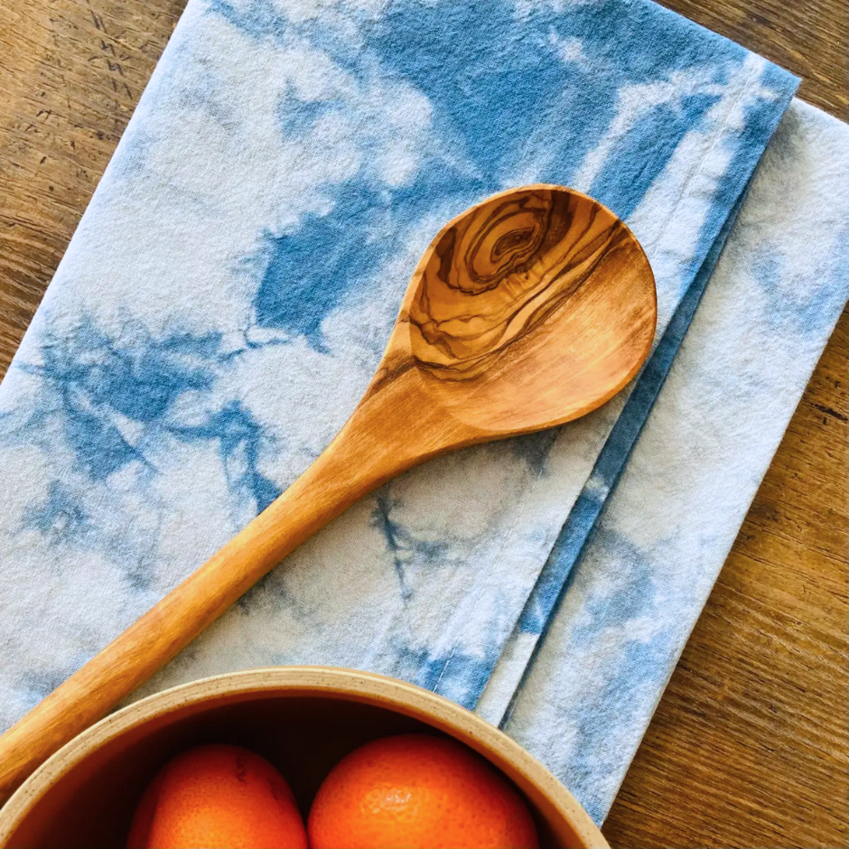 Naturally Dyed Cotton Tea Towel - Indigo Sky - Eco Friendly