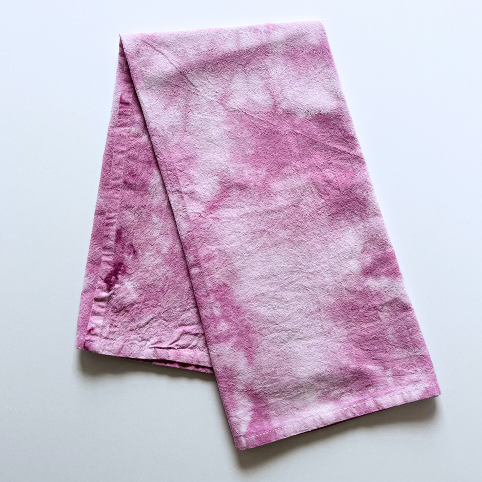 Naturally Dyed Cotton Tea Towel - Magenta - Eco Friendly