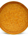 Punjabi Decorative Metal Tray: Large, Orange