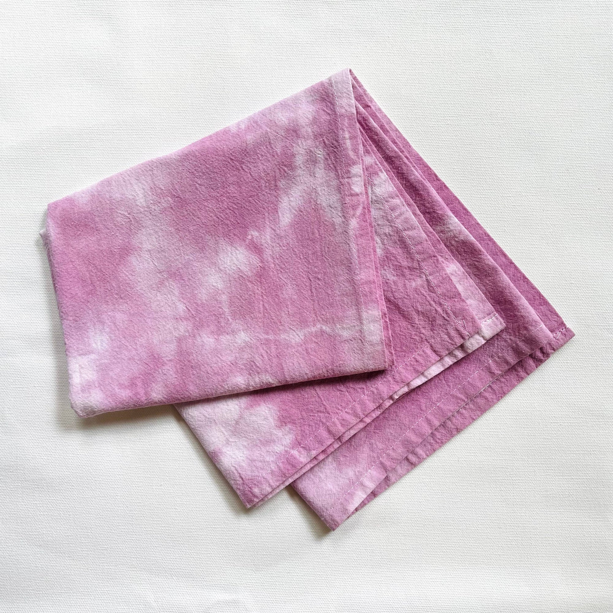 Naturally Dyed Cotton Tea Towel - Magenta - Eco Friendly