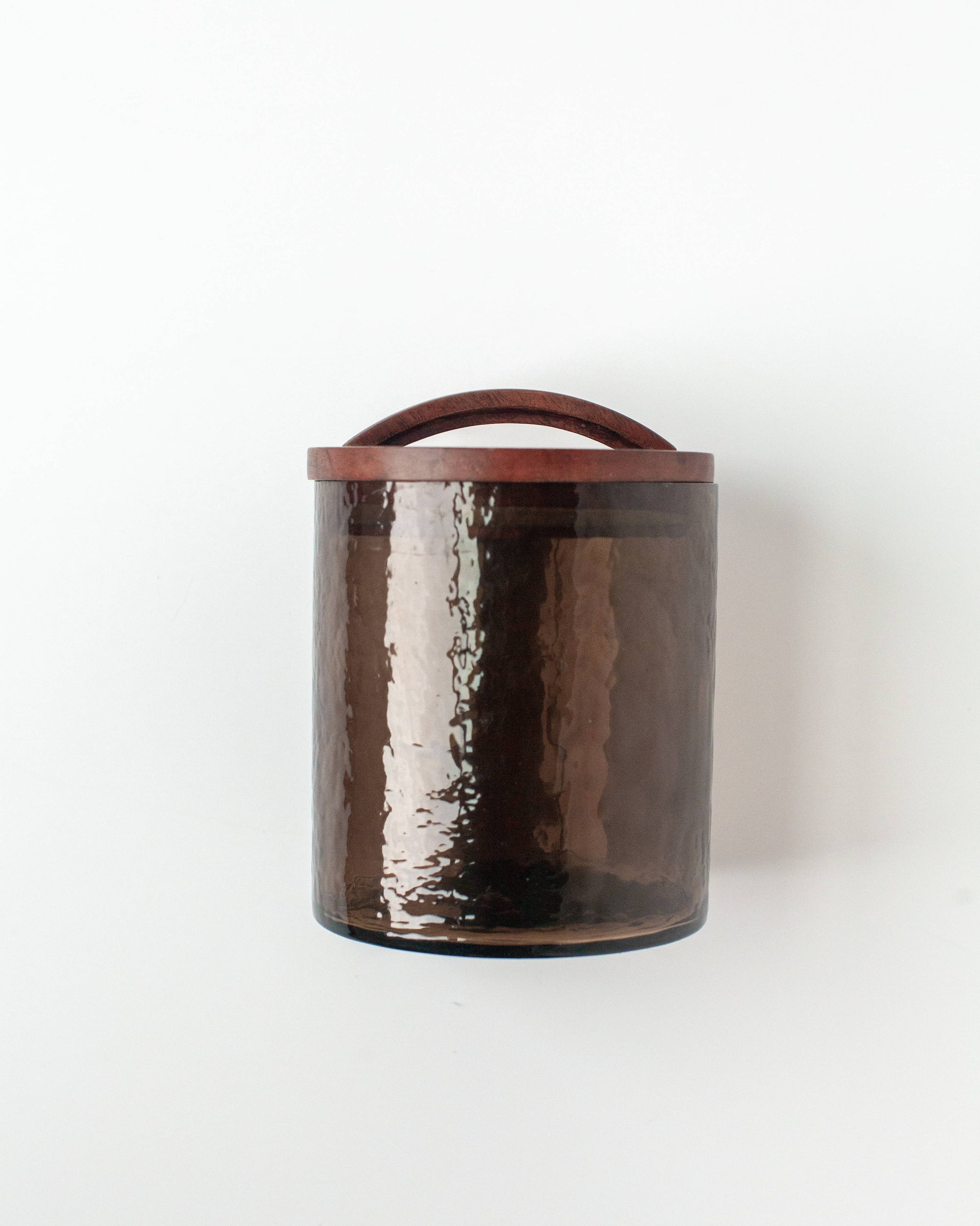 Handblown Hammered Glass Canisters: Small, Smoke