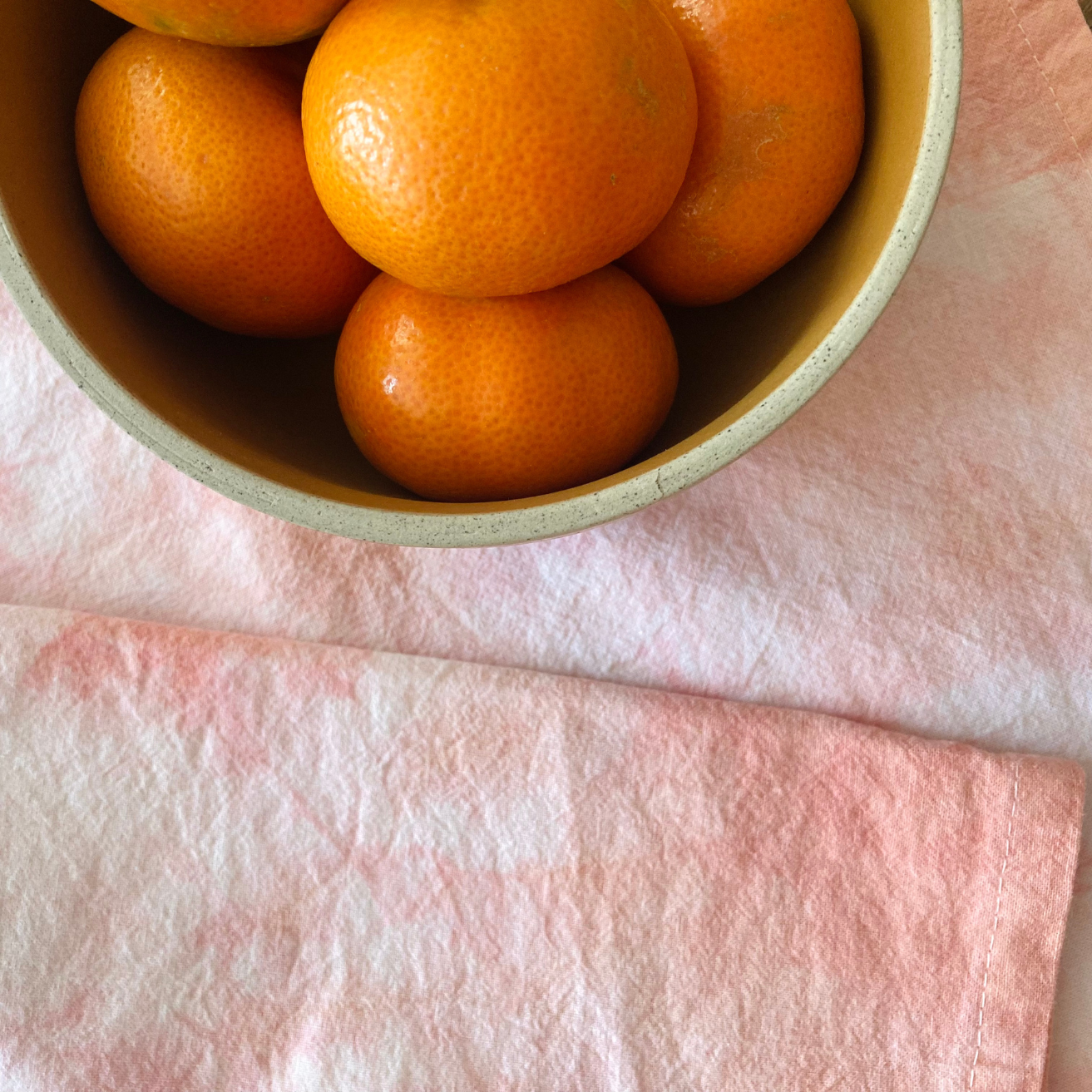 Naturally Dyed Cotton Tea Towel - Coral - Eco Friendly