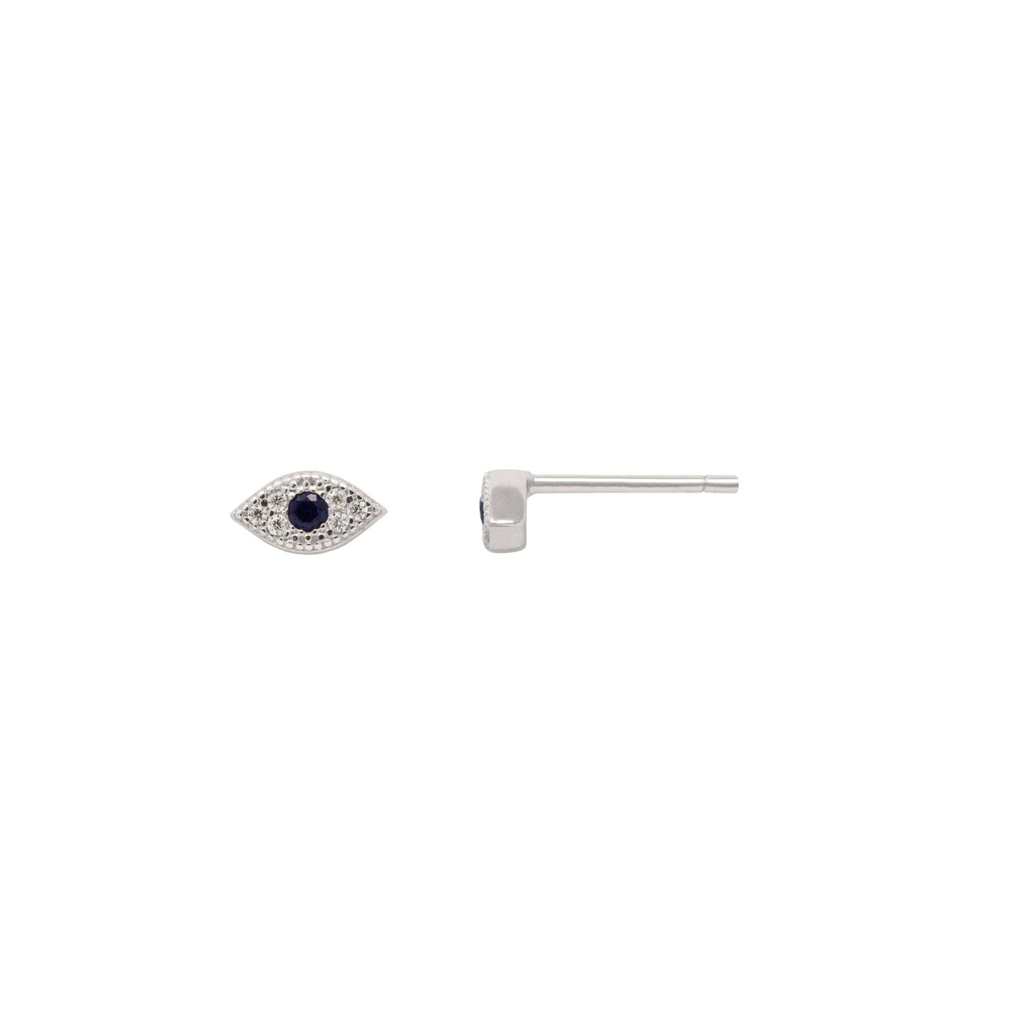 Luciana sterling silver earrings - mini evil eye stud.