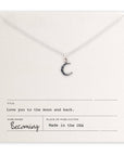 Love You To The Moon Necklace: Sterling Silver