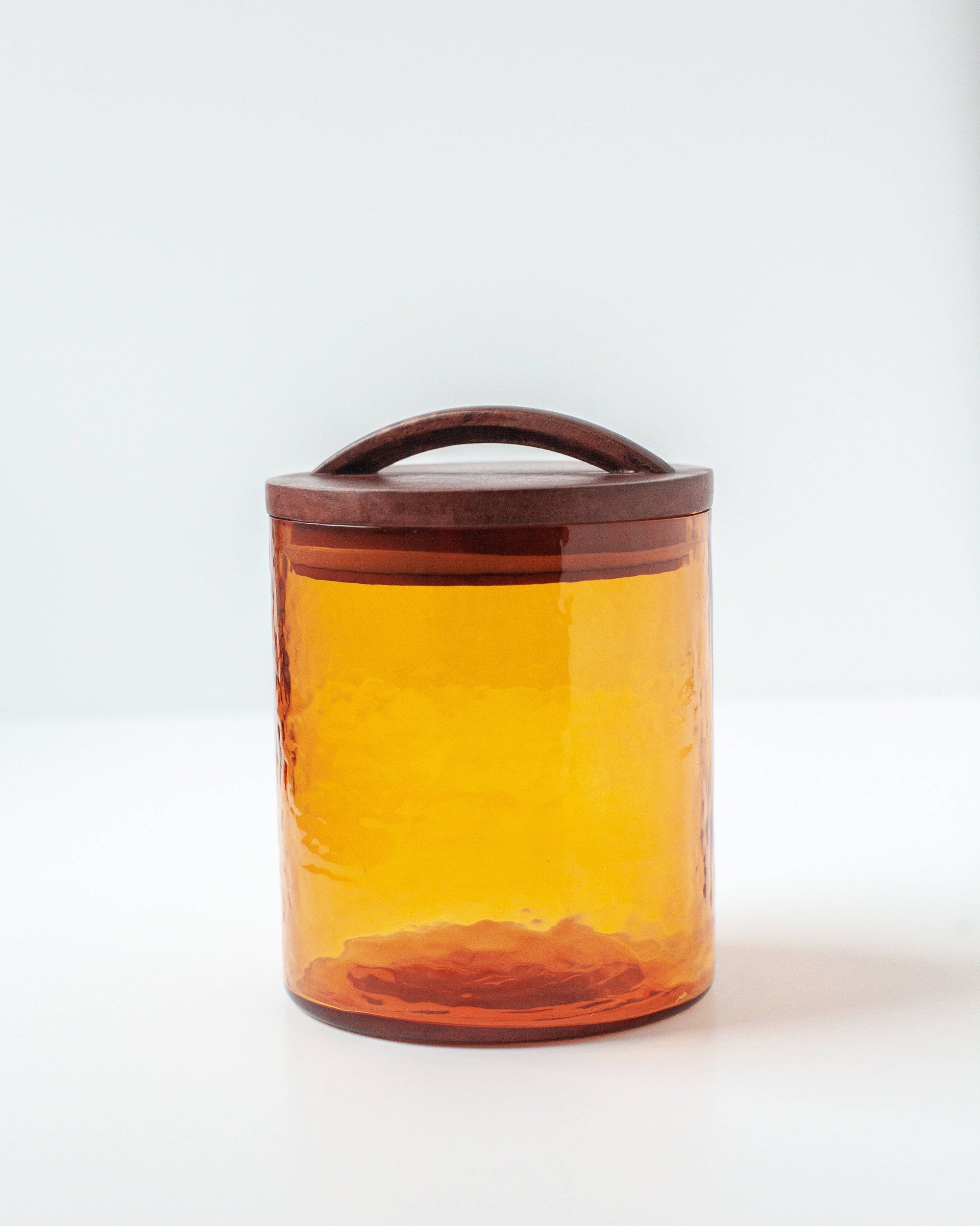 Handblown Hammered Glass Canisters: Small, Amber