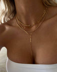 Isla necklace - dapped chain lariat necklace: 16" + 1.5" ext