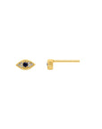 Luciana earrings - mini evil eye stud earrings: Gold